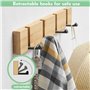CAREDGO 2 PCS Porte Manteau Mural, Patere Murale Porte Manteau Bambou Mural Bambou Patère Murale Avec 4 Crochets Pliants Porte-m