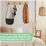 CAREDGO 2 PCS Porte Manteau Mural, Patere Murale Porte Manteau Bambou Mural Bambou Patère Murale Avec 4 Crochets Pliants Porte-m
