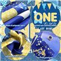 XZEIT 1e Anniversaire Bannière Décorations fête en Or Bleu, Joyeux Anniversaire Bannière Décorations de Fête 1e Anniversaire pou