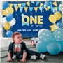 XZEIT 1e Anniversaire Bannière Décorations fête en Or Bleu, Joyeux Anniversaire Bannière Décorations de Fête 1e Anniversaire pou