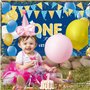 XZEIT 1e Anniversaire Bannière Décorations fête en Or Bleu, Joyeux Anniversaire Bannière Décorations de Fête 1e Anniversaire pou