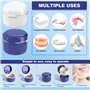 ROMOLY 2 Pieces Boite Appareil Dentaire avec Une Couche De Nettoyage (Bleu&Blanc) - Boite a Dentier, Bains pour Dentier Provisoi
