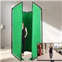 Toile de Fond écran Vert 4m x 2.4m pour la Photographie, Toile de Fond écran Vert Chromakey Portable avec Support Système de Sup