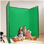 Toile de Fond écran Vert 4m x 2.4m pour la Photographie, Toile de Fond écran Vert Chromakey Portable avec Support Système de Sup