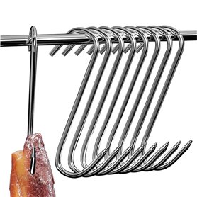 WEERSTONE Lot de 12 crochets en S en acier inoxydable - 15 cm - Crochets de boucher - Crochets de cuisine - Crochets à viande -