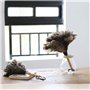 Plumeau en plumes d'autruche avec manche en bois, 30 cm