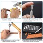 GOLRISEN 37 PCS Outils d'Estampage en Cuir Métal - Acier Argent Poinçonnage pour Lettres A à Z et Numéros 0 à 9 avec Poignée d'I