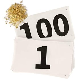 1 à 100 bavoirs de course Kyzistn - Grands chiffres avec broches de sécurité pour les événements marathon et course - Tyvek rési