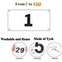 1 à 100 bavoirs de course Kyzistn - Grands chiffres avec broches de sécurité pour les événements marathon et course - Tyvek rési