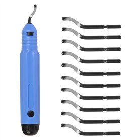 DODUOS Ensemble d'outils d'ébavurage à poignée en métal avec 10 lames de rechange Lame rotative à 360 ° pour imprimantes 3D Méta