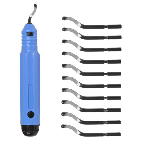 DODUOS Ensemble d'outils d'ébavurage à poignée en métal avec 10 lames de rechange Lame rotative à 360 ° pour imprimantes 3D Méta