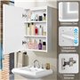 AxisFurn Armoire de Toilette avec éclairage LED, 3 lumières réglables, Armoire de Toilette Petite avec étagère et Prise de Coura
