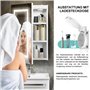 AxisFurn Armoire de Toilette avec éclairage LED, 3 lumières réglables, Armoire de Toilette Petite avec étagère et Prise de Coura