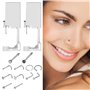 KAIQIKAIXI 2 Packs de kit de perçage du nez, unité de perçage stérile, sûre et jetable pour le pistolet d'auto-perçage du nez, o