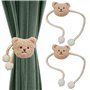 Wzhtuzi Lot de 2 pinces à rideaux en corde - Motif ours de dessin animé - Pour décoration de chambre d'enfant - Beige