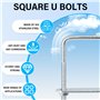 BLUESEABUY 10 Pièces Boulons en U M6 50 x 80 mm Acier Inoxydable U-Boulons avec Écrous et Plaque de Cadre pour Remorque Fixation
