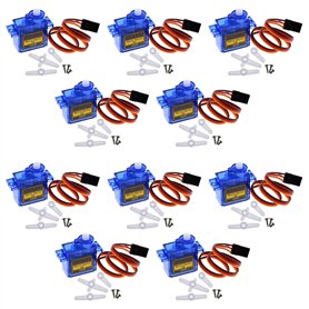 10 x Servomoteur 9G Micro Servo Motor Transmission en métal Haute vitesse Rotation à 360° pour RC Hélicoptère/Avion
