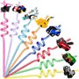 Lot de 16 pailles colorées pour enfants - Pour anniversaire d'enfant - Pailles colorées - Pour la crème glacée