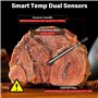 Fileeyn Thermometre Cuisine Sans Fil, 500FT Thermomètre Barbecue Bluetooth avec Écran LCD, Avec Minuterie et Fonction D'alarme, 