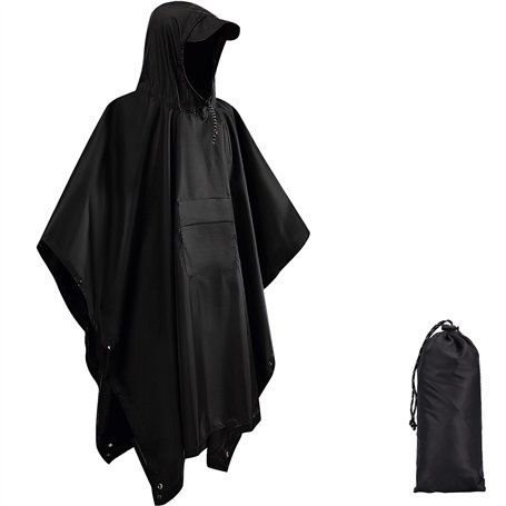 Poncho de Pluie Imperméable 3 en 1 Imperméable Polyvalent Léger Respirant Housse Cape