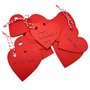 Lot de 100 étiquettes cadeaux en forme de cœur avec cordon de 10 m, étiquettes en papier kraft, adaptées pour la Saint-Valentin,