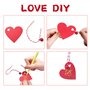 Lot de 100 étiquettes cadeaux en forme de cœur avec cordon de 10 m, étiquettes en papier kraft, adaptées pour la Saint-Valentin,
