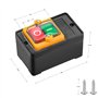 Wandefol Bouton-poussoir, AC220V / 380V 10A Commutateur à Bouton Étanche Interrupteur Marche Arrêt Interrupteur Machine Outil