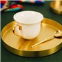 CXtech Plateaux de Rangement en Métal Doré, 22cm Plateau de Service Or Rond en Acier Inoxydable, pour Serviettes, Bijoux, Bougie