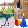 Komoyo Lot de 12 Cônes de Formation Sportive pour Football, 23cm Cônes de Circulation, Plots d'Activité, Cone de Chantier pour S