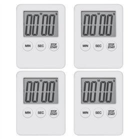 4Pcs Minuteur De Cuisine Numérique Mini minuteur de Cuisine magnétique LED Compte à rebours pour Cuisiner