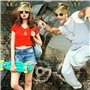 ZJRung Kit de Costume Hip Hop Lunettes de Soleil et Bagues de Rappeur Chapeau de Pêcheur Collier Dollar Bracelet Chaîne d'or 80s