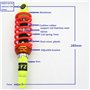 AKSYZ 280mm moto amortisseur de suspension arrière pour Honda Navi110 Dio50 Yamaha Bw's50 Aerox50 100 Jog50 etc 50cc 100cc 125CC