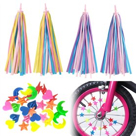 TRKETK 2 Paires de Vélo Tassels et 36 Perles de Rayons