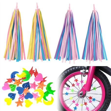TRKETK 2 Paires de Vélo Tassels et 36 Perles de Rayons