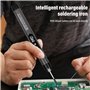 NathrBTV Fer à souder sans fil avec écran LCD Fer à souder rechargeable par USB Température réglable Avec trois pannes de soudur