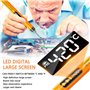 NathrBTV Fer à souder sans fil avec écran LCD Fer à souder rechargeable par USB Température réglable Avec trois pannes de soudur