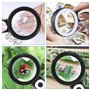 SHUNNBUY Loupe de Lecture Éclairée, Loupe 30x, Loupe Grossissante à Main, Loupe Eclairante avec 18 LDE 3 Modes d'Éclairage, Loup