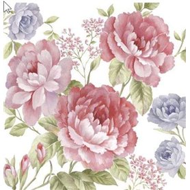 Rosenwelt Lot de 20 serviettes en papier Motif fleurs et roses Violet/rose 33 x 33 cm