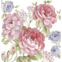 Rosenwelt Lot de 20 serviettes en papier Motif fleurs et roses Violet/rose 33 x 33 cm