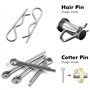 250 Pcs Goupilles Fendues Acier Inoxydable, Clips R Goupilles à Ressort 12 Tailles Différentes Kit D'assortiment De Goupilles Fe