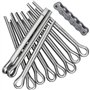 250 Pcs Goupilles Fendues Acier Inoxydable, Clips R Goupilles à Ressort 12 Tailles Différentes Kit D'assortiment De Goupilles Fe
