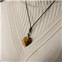 Thajaling Pendentif tête de tigre oeil de tigre protection de pierre amulette collier naturel cristal collier de pierres précieu