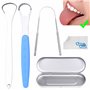 Kare & Kind 3x Gratte-langues - Nettoyants en acier inoxydable de haute qualité avec un transport léger - Pour la maison et les 