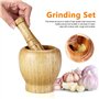 DEWIN Mortier Pilon, Pilon Mortier Mortiers et Pilons Cuisine Main Manuel Bois Ail Gingembre épices Mortier Pilon Ensemble Broye