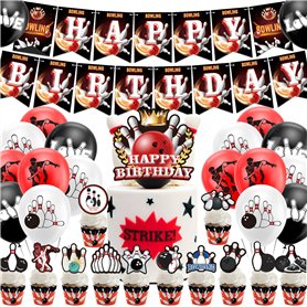 Bowling Party Décorations Bowling Anniversaire Fournitures Comprend Bowling Happy Birthday Bannière