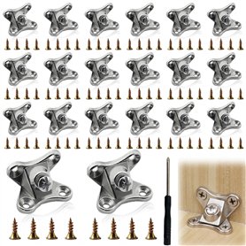 Entretoise d'angle amovible : 20 entretoises d'angle papillon avec 80 vis en acier inoxydable et 1 tournevis