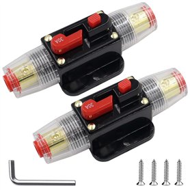 Vaileal Lot de 2 porte-fusibles de voiture 30 A : porte-fusible automatique 12 V 24 V