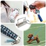 Lot de 60 lanières vierges de 32 mm avec pince pour cordon de serrage - Matériel avec porte-clés - Matériel de porte-clés - Maté