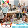 Lot de 12 blocs de construction : ensemble de lunettes, lunettes de fête drôles avec blocs de bricolage, verres de construction,