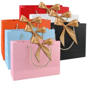 Lot de 6 sacs cadeaux en papier avec ruban d'arc